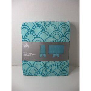 Disney Ariel Mermaid Tail Beach Towel 30" x 54" Cotton Soft & Absorbent Turquois